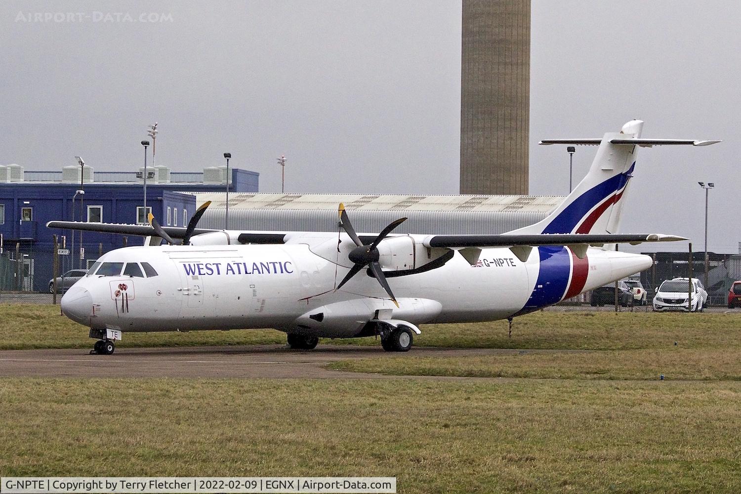 G-NPTE, 1989 ATR 72-211 C/N 150, At East Midlands Airport - ex Swiftair EC-JXF