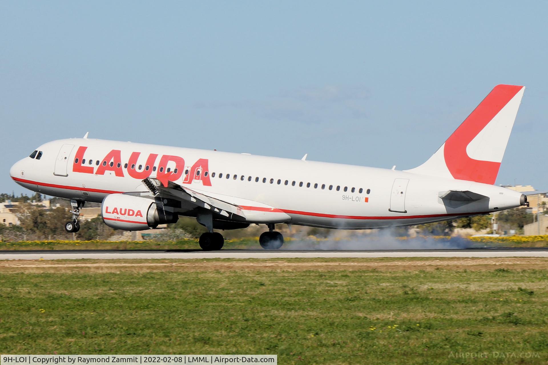 9H-LOI, 2006 Airbus A320-214 C/N 2994, A320 9H-LOI Lauda Europe burning the rubber on RW31 Malta International Airport