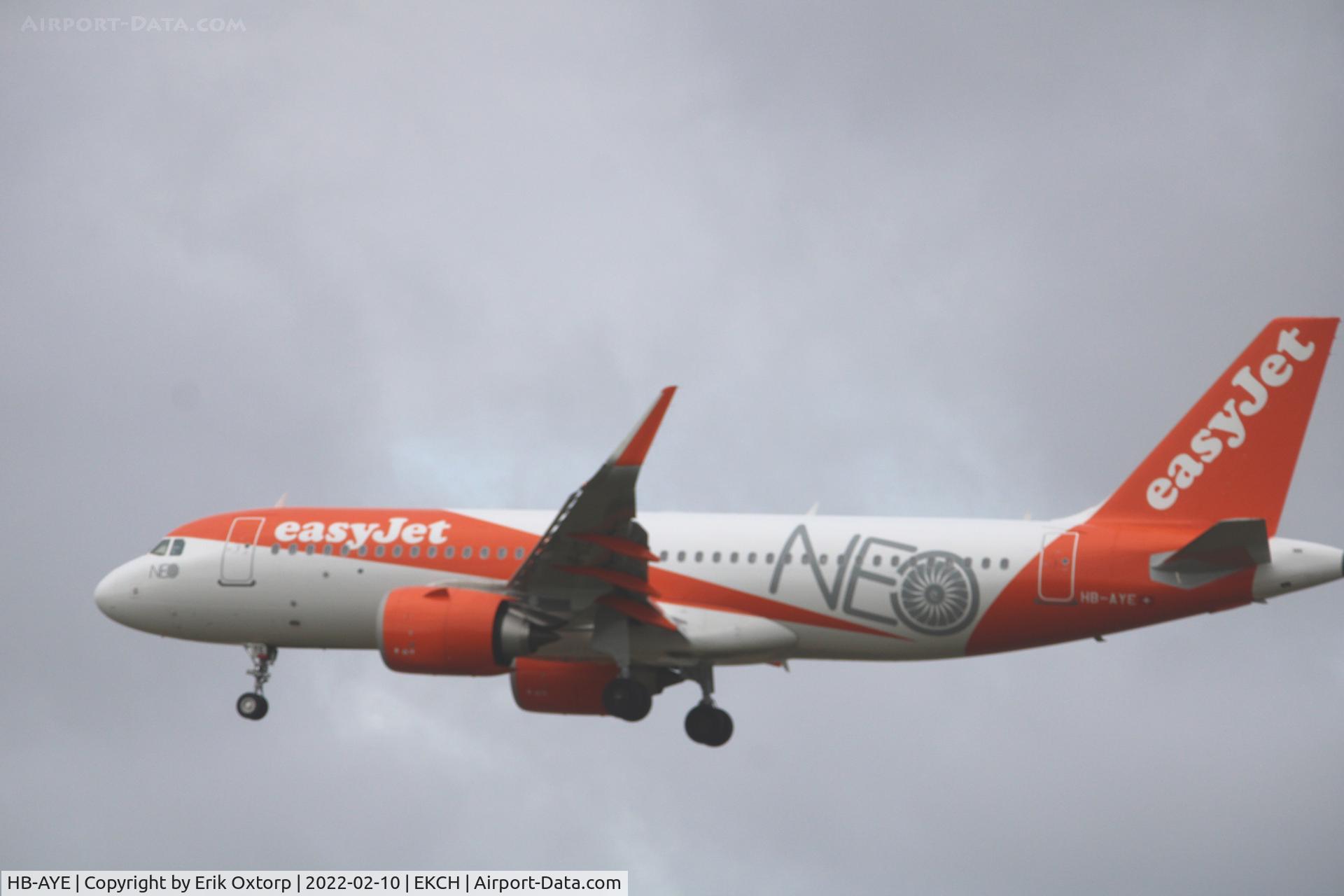 HB-AYE, 2021 Airbus A320-251N C/N 10114, HB-AYE landing rw 22L