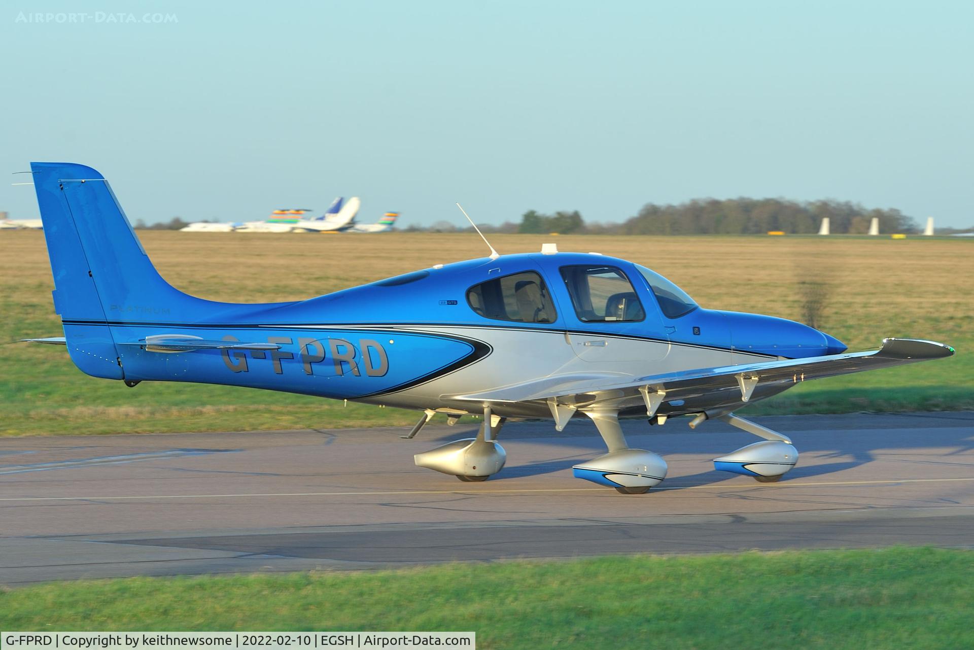 G-FPRD, 2020 Cirrus SR22 C/N 4919, Leaving Norwich.