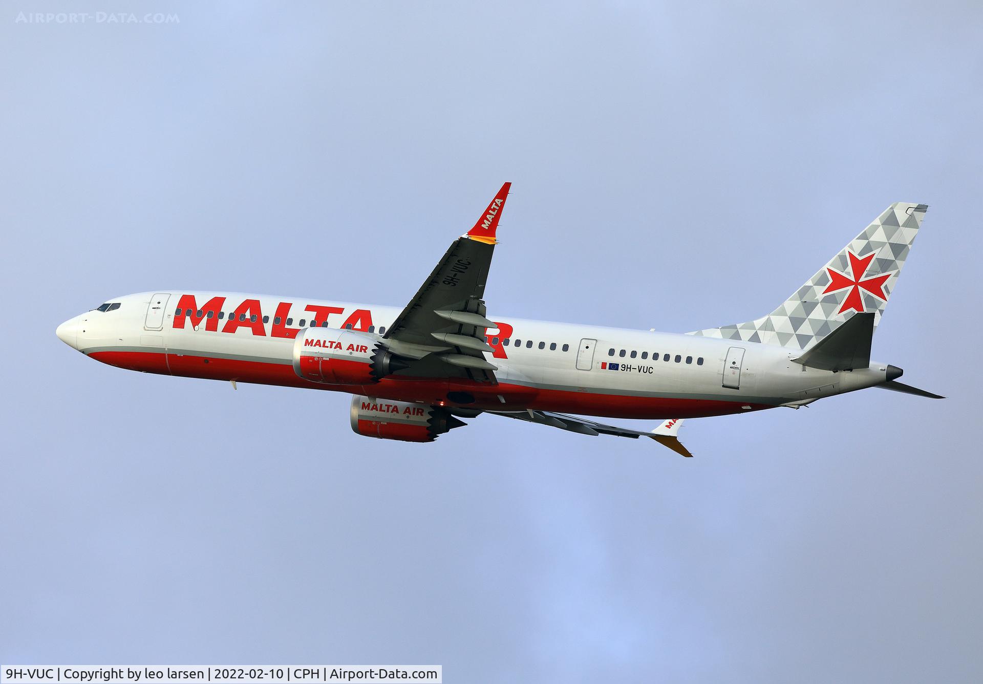 9H-VUC, 2021 Boeing 737-8-200 MAX C/N 62328, Copenhagen 10.2.2022