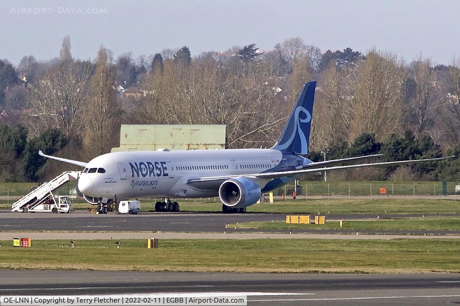 OE-LNN, 2018 Boeing 787-9 Dreamliner C/N 63317, Painted in Norse Atlantic  Airways colours at Birmingham UK on 11th February 2022
