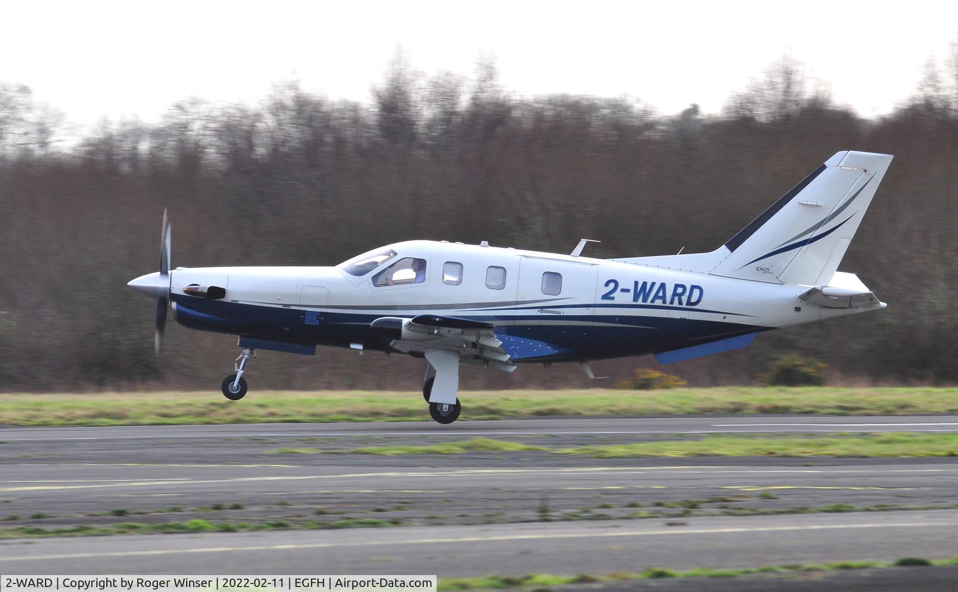 2-WARD, 2003 Socata TBM-700C C/N 256, Visiting propjet departing Runway 10 to Solent Airport.