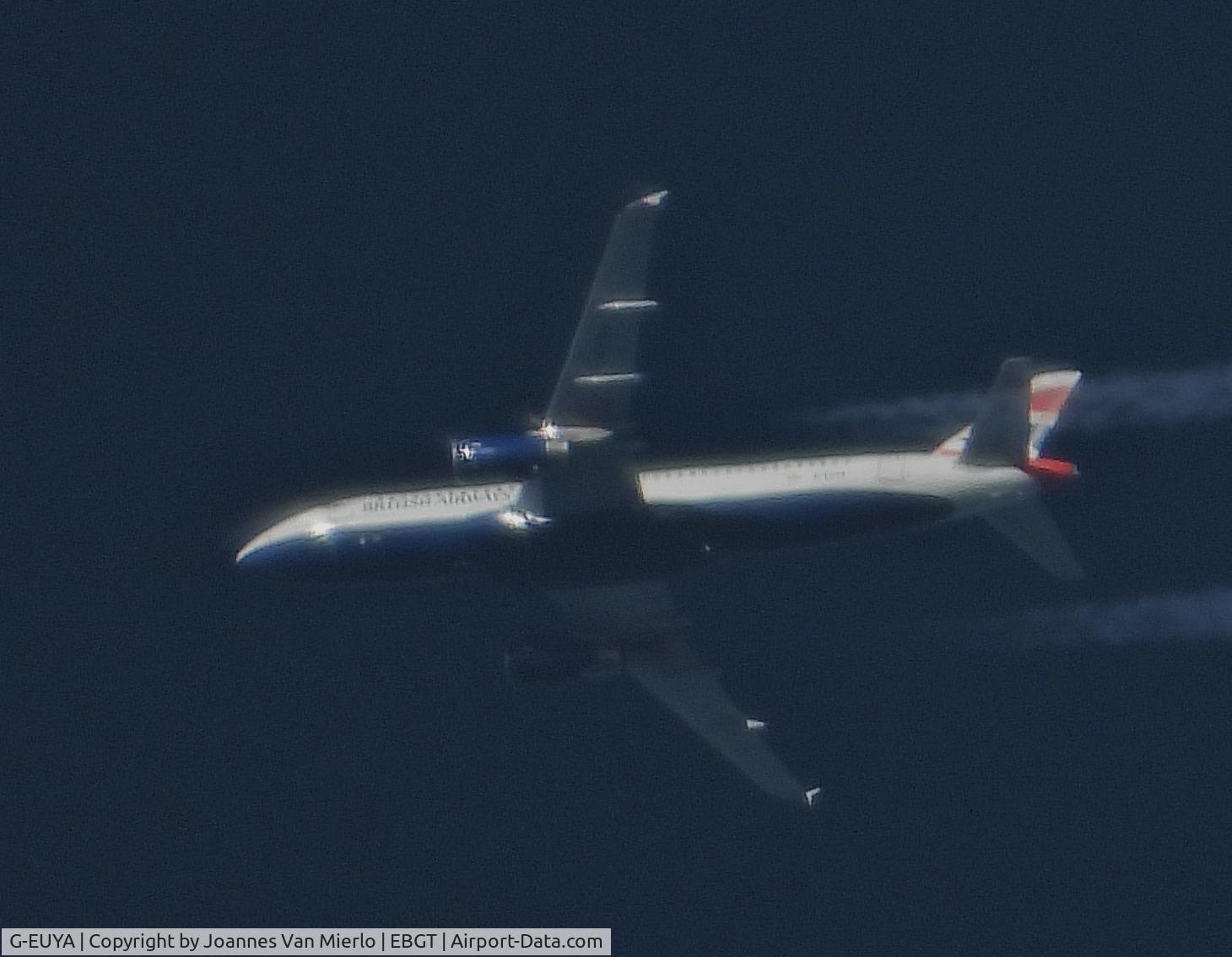 G-EUYA, 2008 Airbus A320-232 C/N 3697, Cruising over Belgium