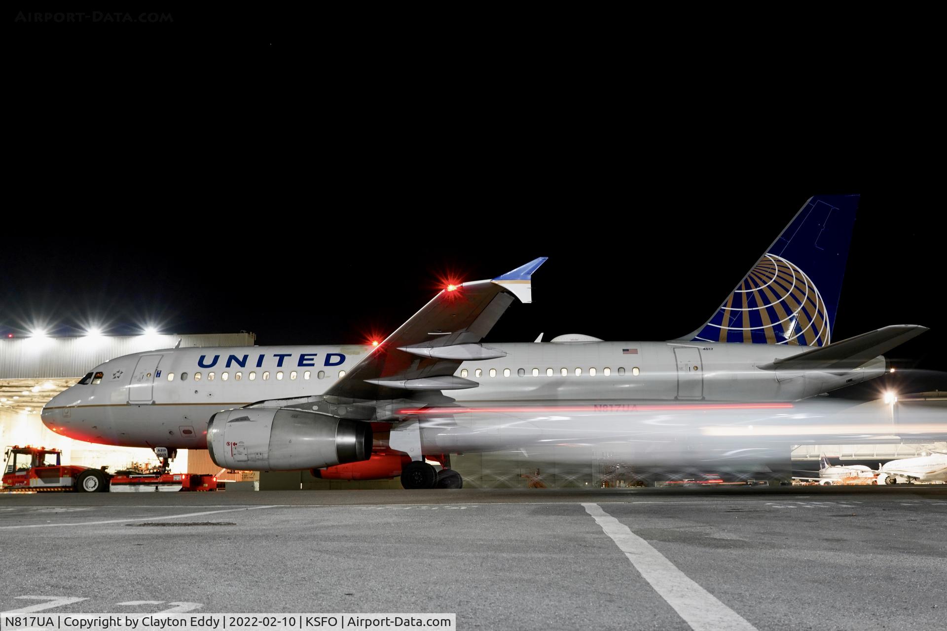 N817UA, 1998 Airbus A319-131 C/N 873, SFO 2022.