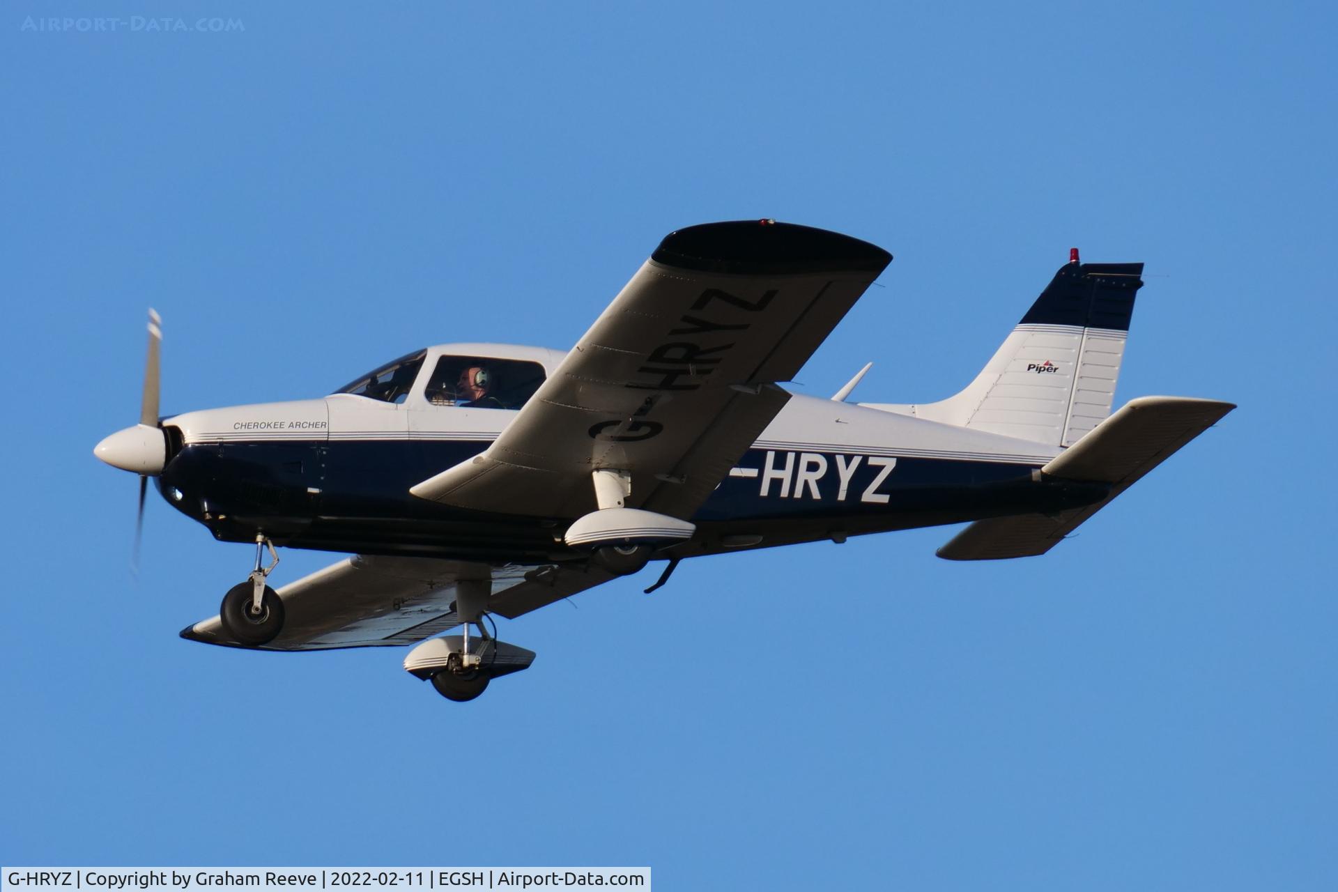 G-HRYZ, 1974 Piper PA-28-180 Cherokee C/N 28-7505090, Low approach to Norwich.