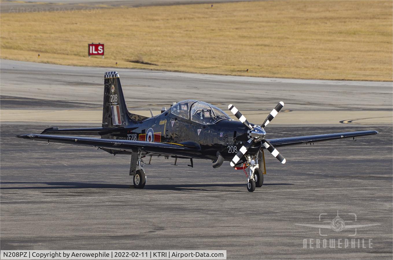 N208PZ, 1989 Short S-312 Tucano T1 C/N S034/T33, Parked at Tri-Cities Aviation, at Tri-Cities Airport.