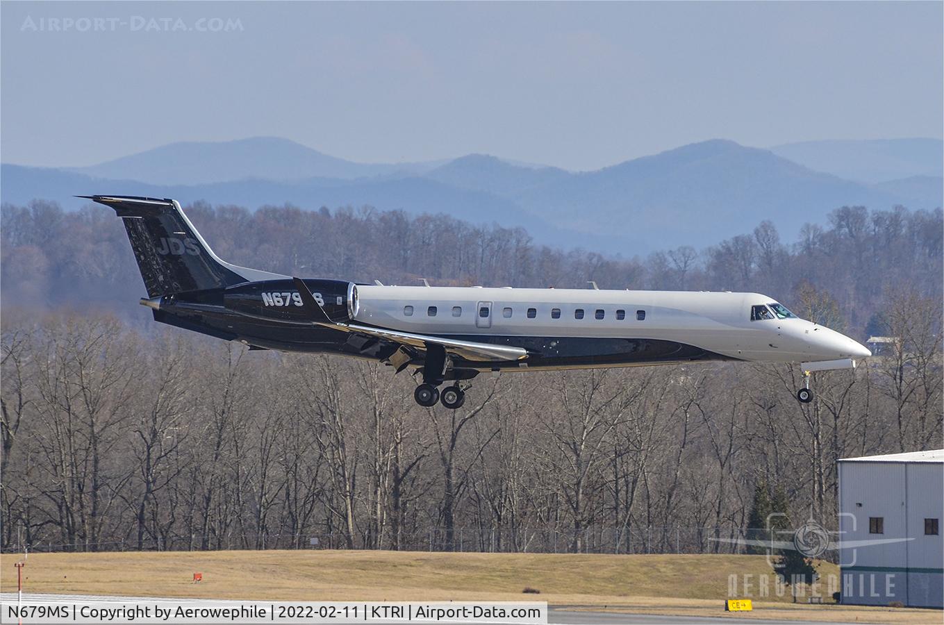 N679MS, 2006 Embraer Legacy 600 (EMB-135BJ) C/N 14500972, Landing at Tri-Cities Airport.