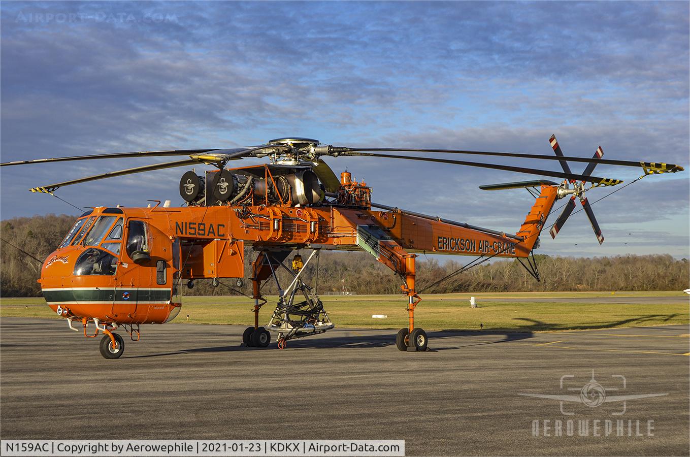 N159AC, 1970 Sikorsky S-64F Skycrane C/N 64084, Parked on ramp at Knoxville Downtown Island Home Airport.