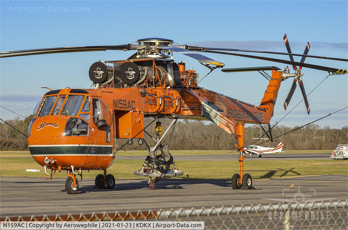 N159AC, 1970 Sikorsky S-64F Skycrane C/N 64084, Parked on ramp at Knoxville Downtown Island Home Airport.