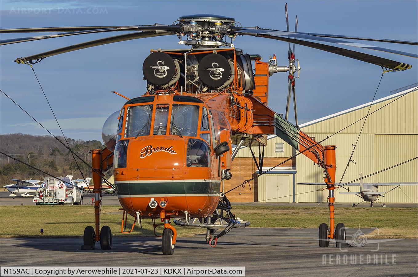 N159AC, 1970 Sikorsky S-64F Skycrane C/N 64084, Parked on ramp at Knoxville Downtown Island Home Airport.