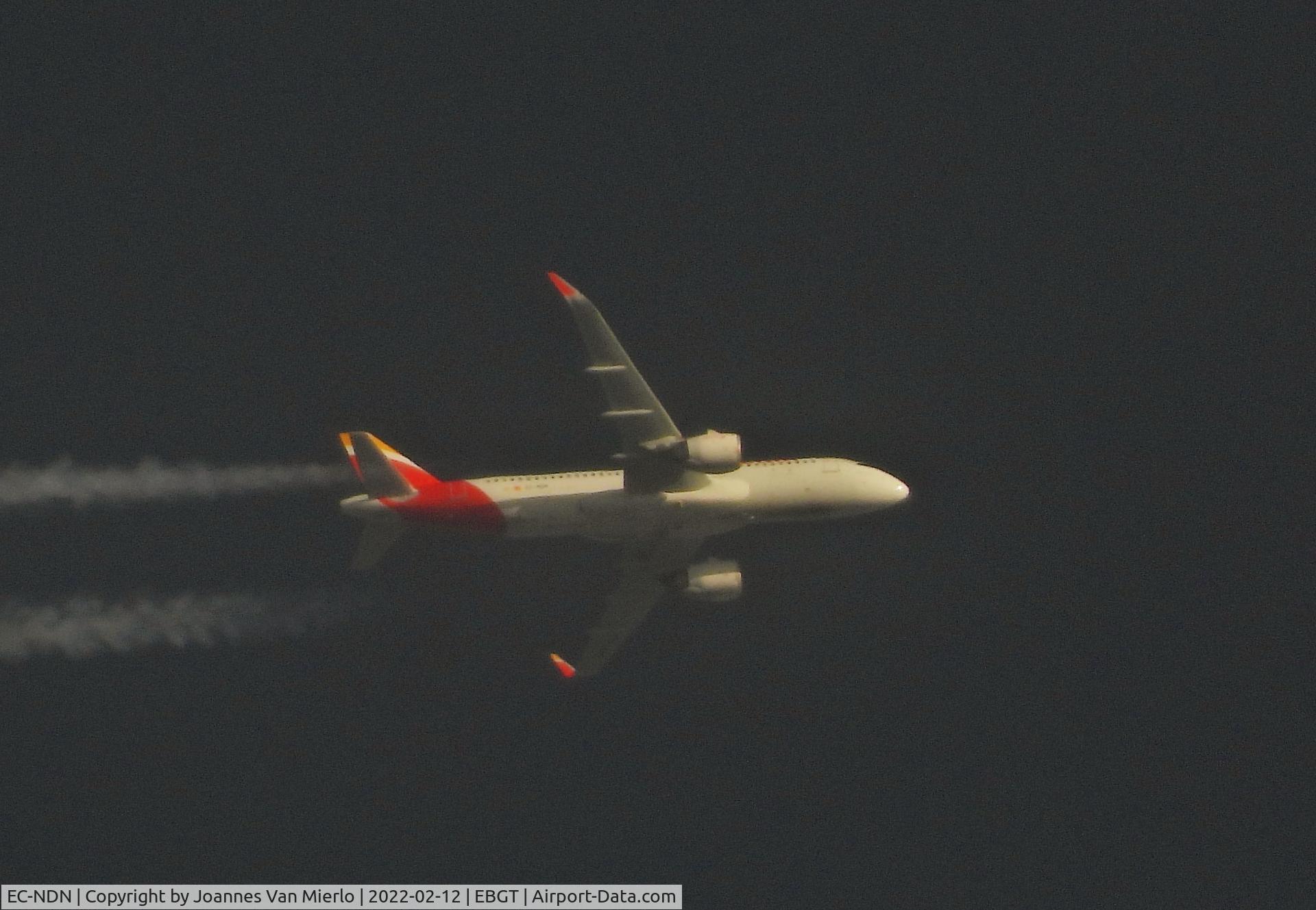 EC-NDN, 2019 Airbus A320-251N C/N 8939, Cruising over Belgium heading home