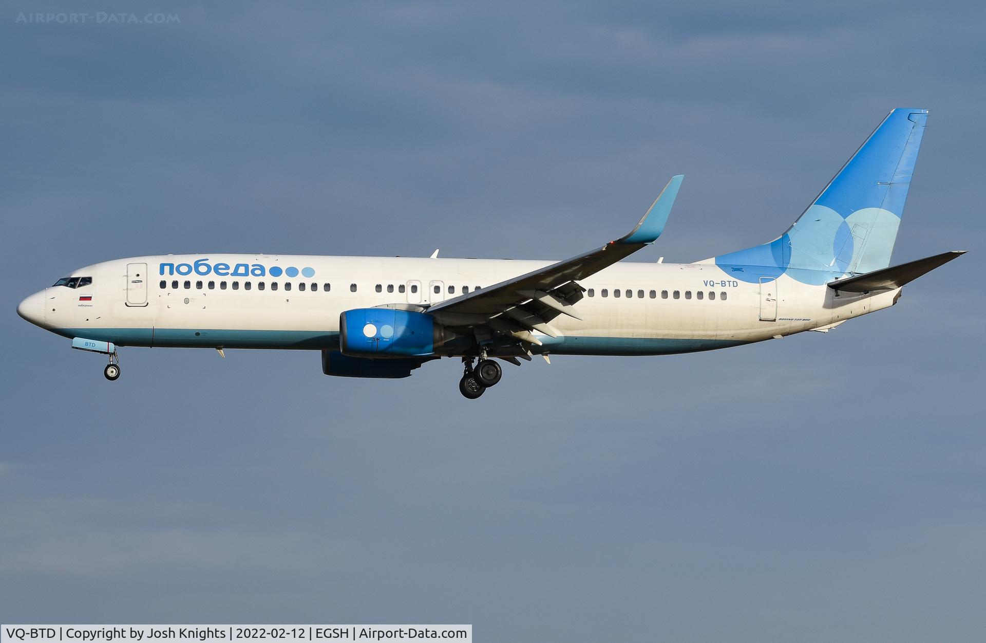 VQ-BTD, 2014 Boeing 737-8MA C/N 43664, Arriving at Norwich For Respray.