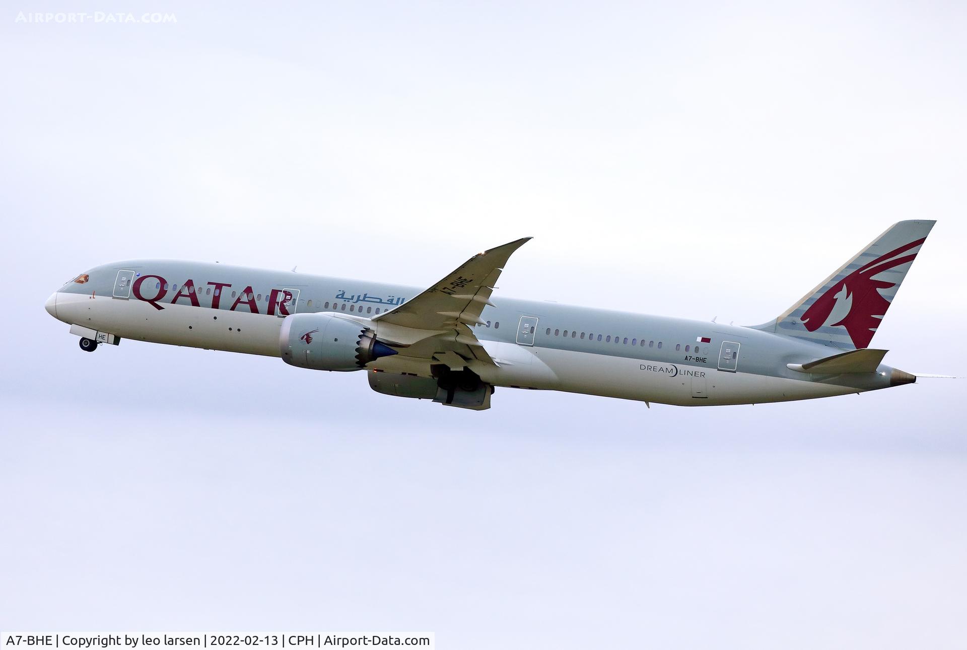 A7-BHE, 2019 Boeing 787-9 Dreamliner Dreamliner C/N 64218, Copenhagen 13.2.2022