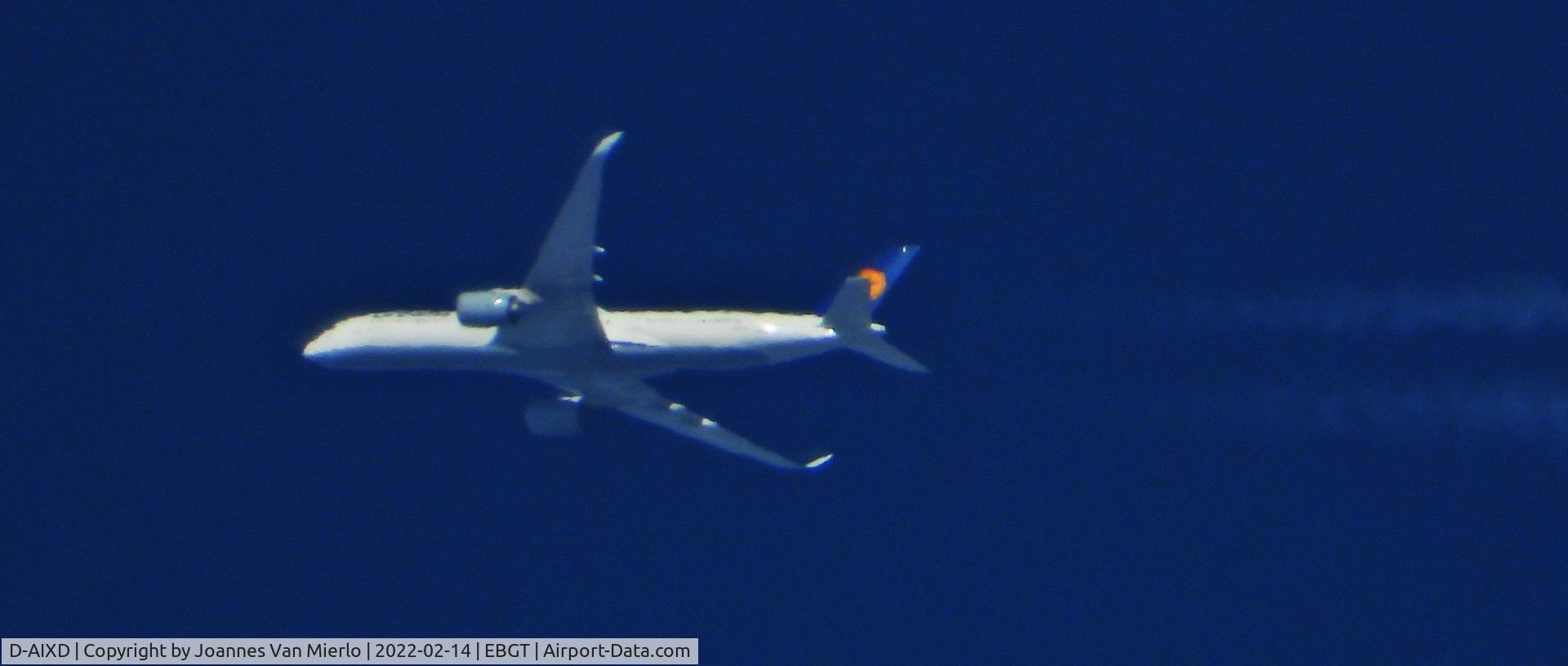 D-AIXD, 2017 Airbus A350-941 C/N 127, Cruising over Belgium MUC-CLT FLT380