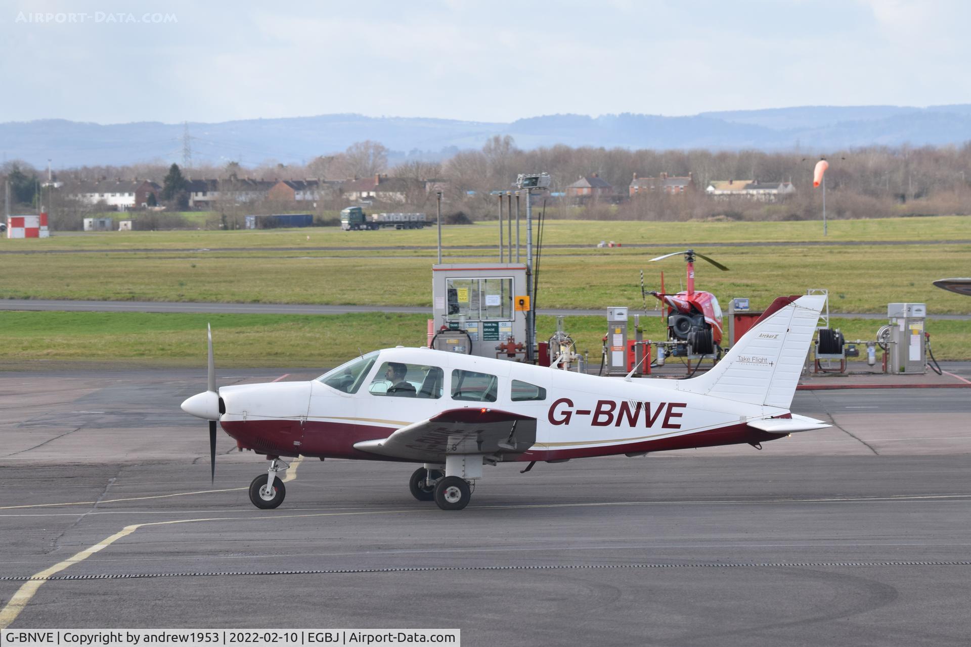 G-BNVE, 1984 Piper PA-28-181 Cherokee Archer II C/N 28-8490046, G-BNVE at Gloucestershire Airport.