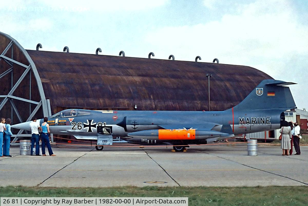 26 81, Lockheed F-104G Starfighter C/N 683-7427, 26+81   Lockheed F-104G Starfighter [683-7427] (West German Navy) @ 1982