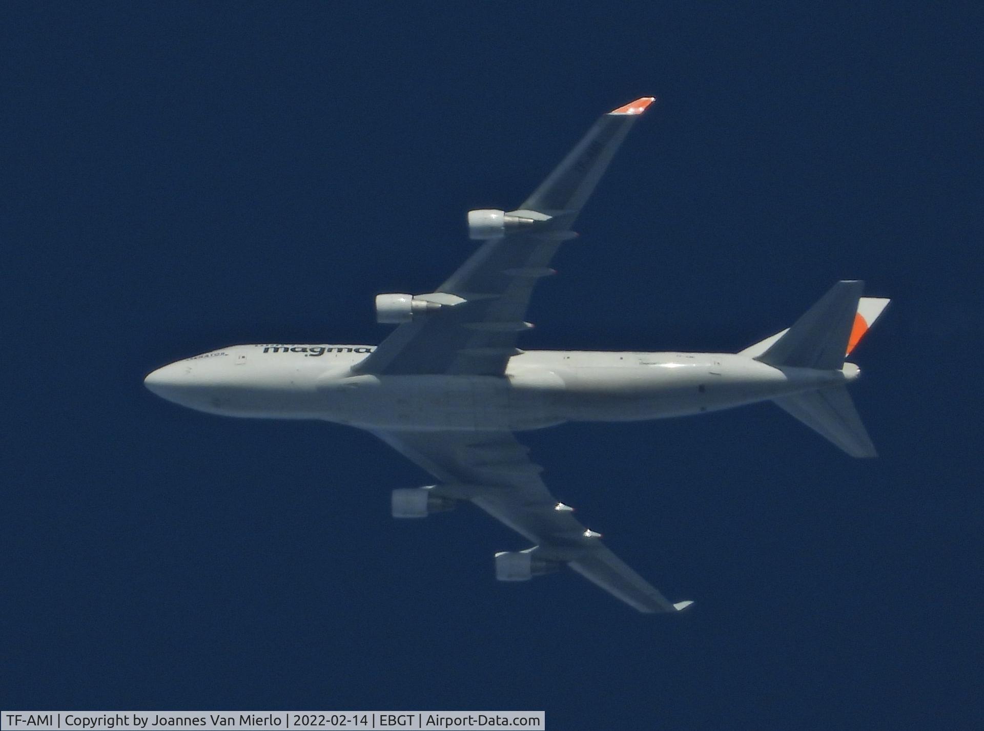 TF-AMI, 1992 Boeing 747-412 C/N 27066, Cruising over Belgium