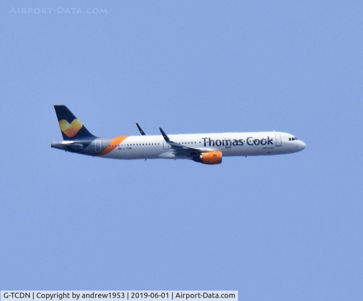 G-TCDN, 2016 Airbus A321-211 C/N 7048, G-TCDN over the Bristol Channel.