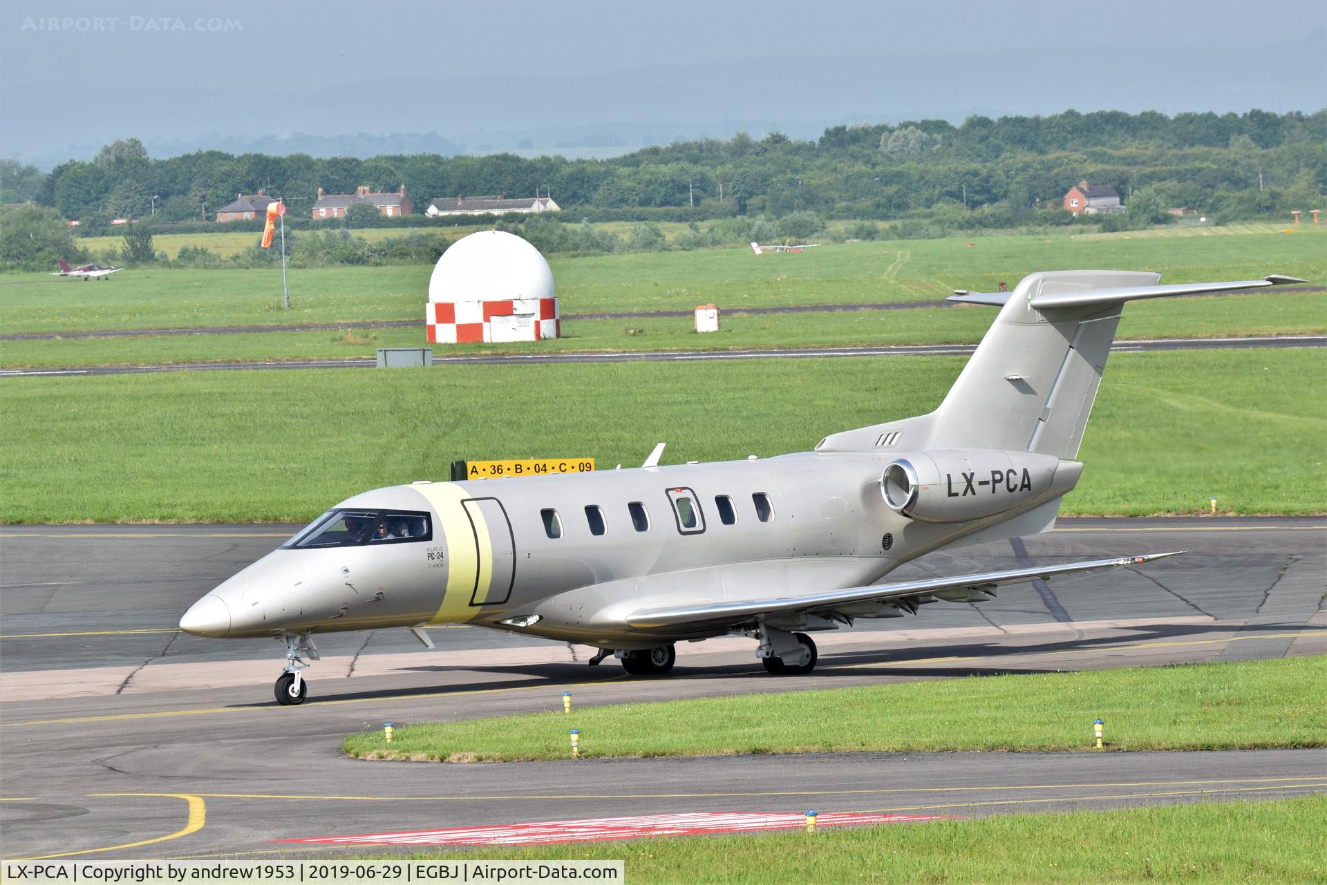LX-PCA, 2018 Pilatus PC-24 C/N 111, LX-PCA at Gloucestershire Airport.