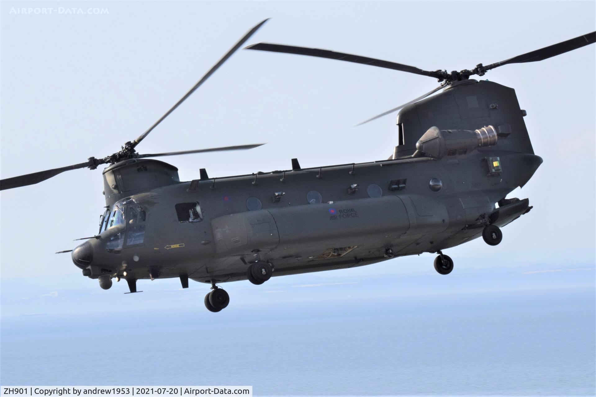 ZH901, 1998 Boeing Chinook HC.5 C/N M4480, ZH901 over the Bristol Channel.