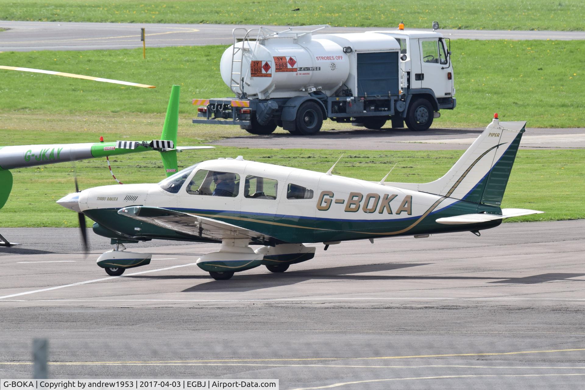 G-BOKA, 1979 Piper PA-28-201T Turbo Dakota C/N 28-7921076, G-BOKA at Gloucestershire Airport.