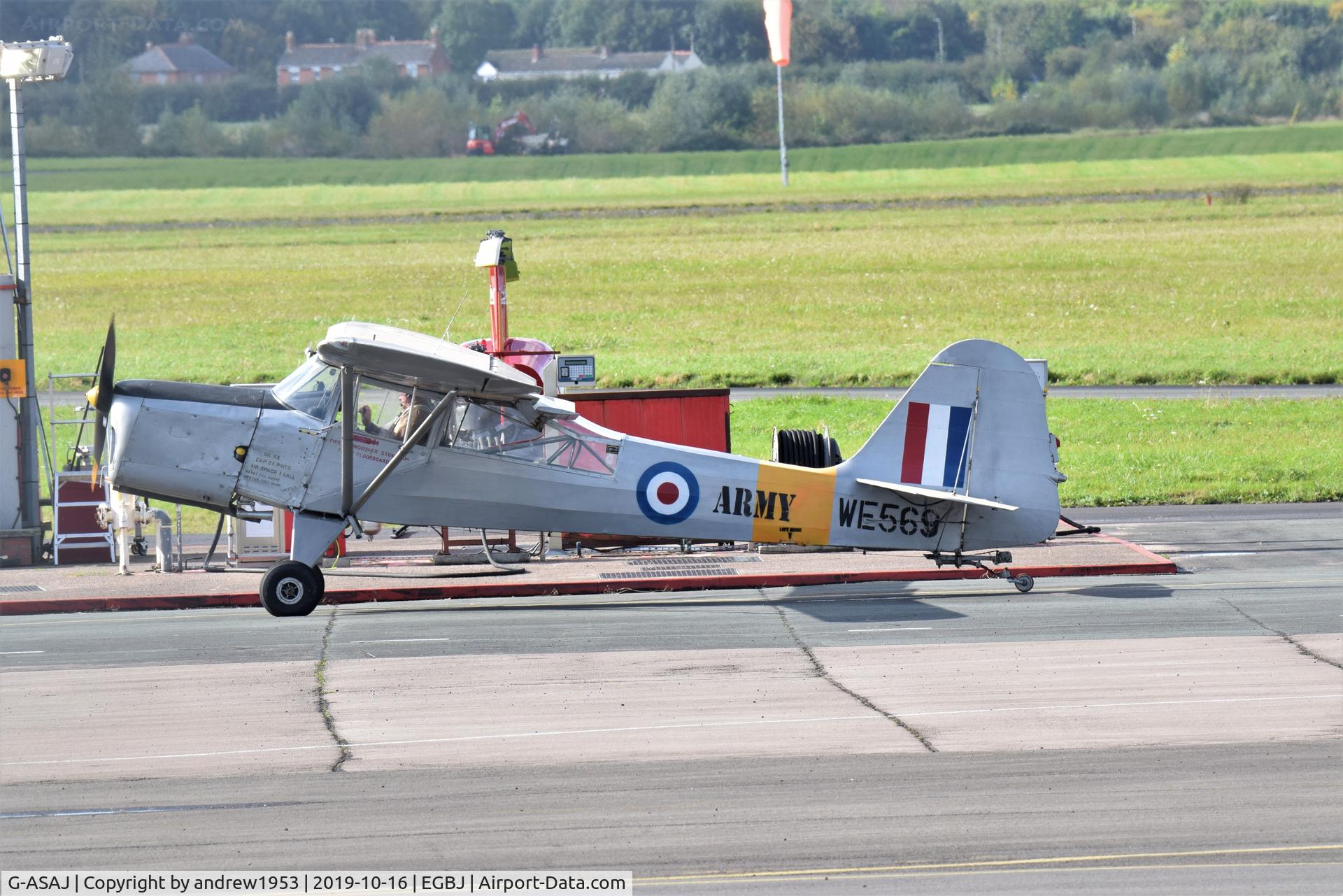 G-ASAJ, 1962 Beagle A-61 Terrier 2 C/N B.605, WE569 at Gloucestershire Airport.