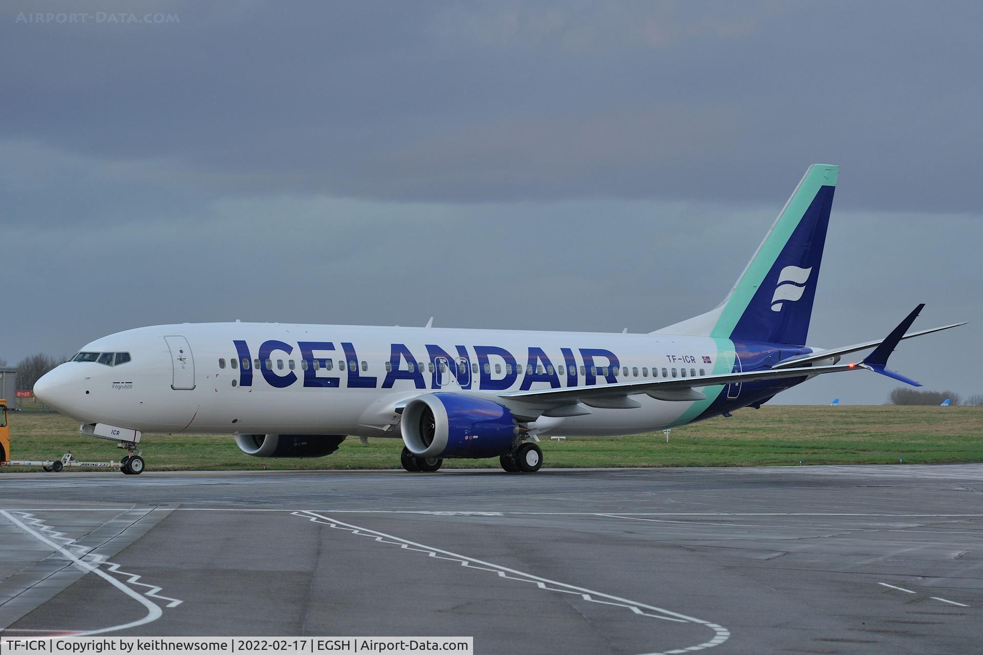 TF-ICR, 2021 Boeing 737-8 MAX C/N 44362, Removed from spray shop with later colour scheme.