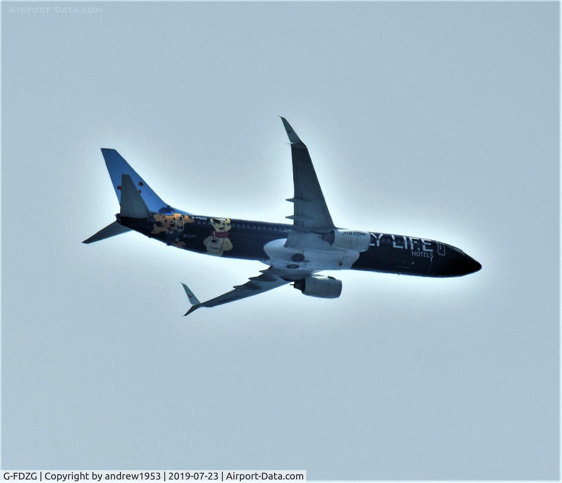 G-FDZG, 2008 Boeing 737-8K5 C/N 35139, G-FDZG over the Bristol Channel.