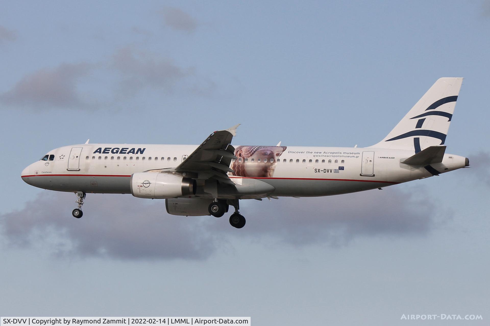 SX-DVV, 2009 Airbus A320-232 C/N 3773, A320 SX-DVV Aegean Airways sporting the Akropolis titles.