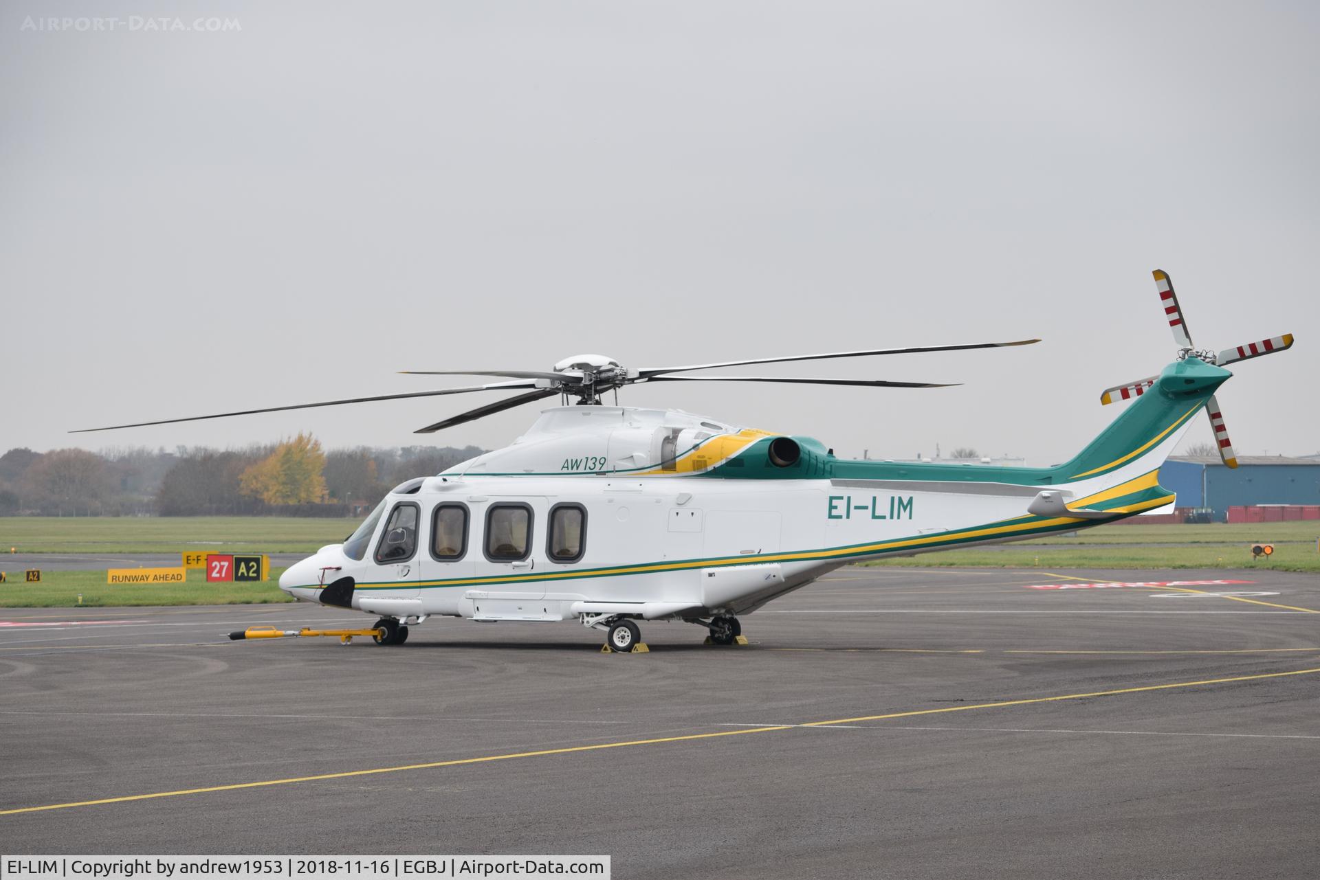 EI-LIM, 2014 AgustaWestland AW-139 C/N 31541, EI-LIM at Gloucestershire Airport.