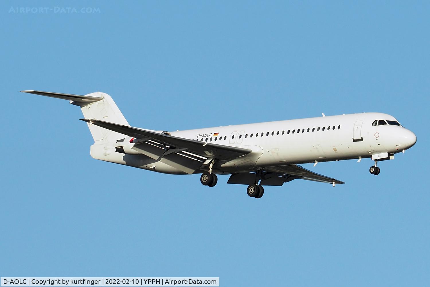 D-AOLG, 1993 Fokker 100 (F-28-0100) C/N 11452, Fokker F100 cn 11452. QantasLink_Network spares rwy 21 YPPH 10 February 2022