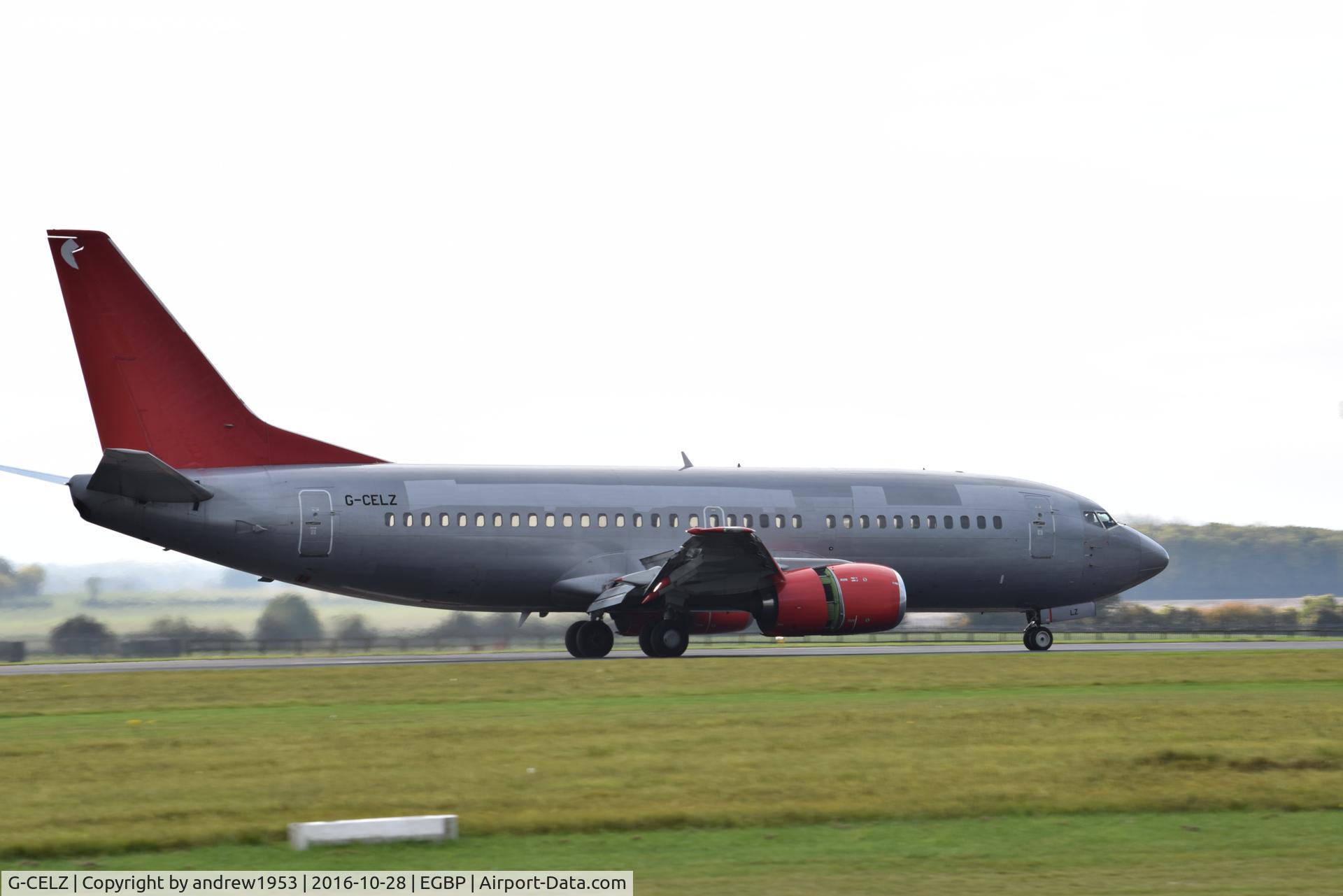 G-CELZ, 1986 Boeing 737-377(QC) C/N 23658, G-CELZ at Cotswold Airport.