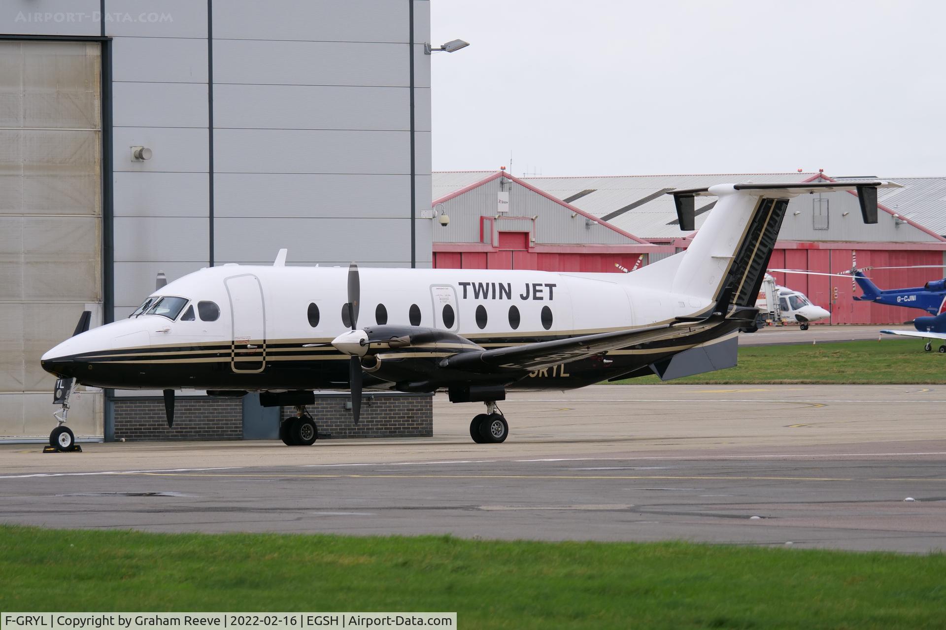 F-GRYL, 1997 Beech 1900D C/N UE-301, Parked at Norwich.