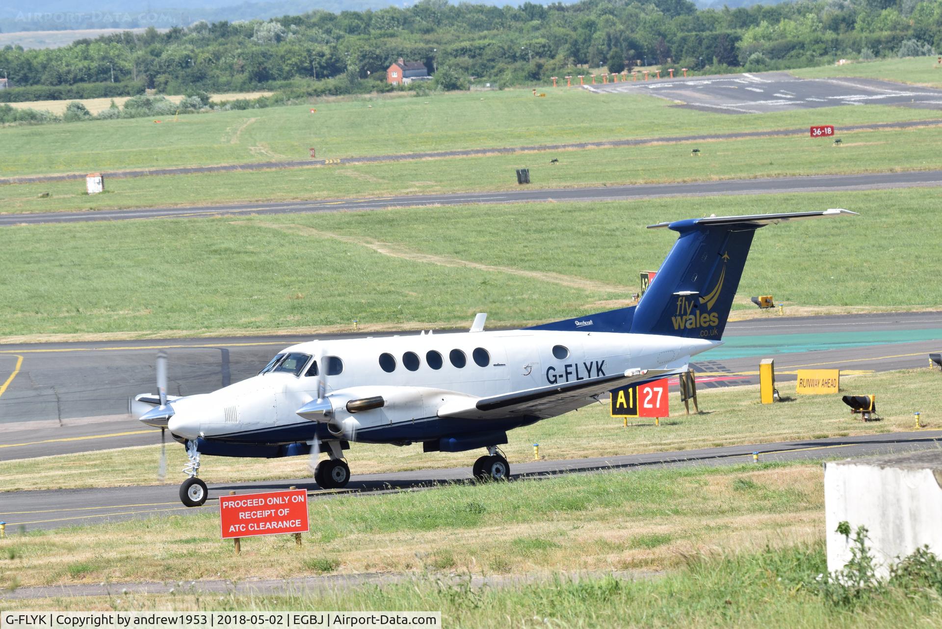 G-FLYK, 1981 Beech B200 King Air King Air C/N BB-921, G-FLYK at Gloucestershire Airport.