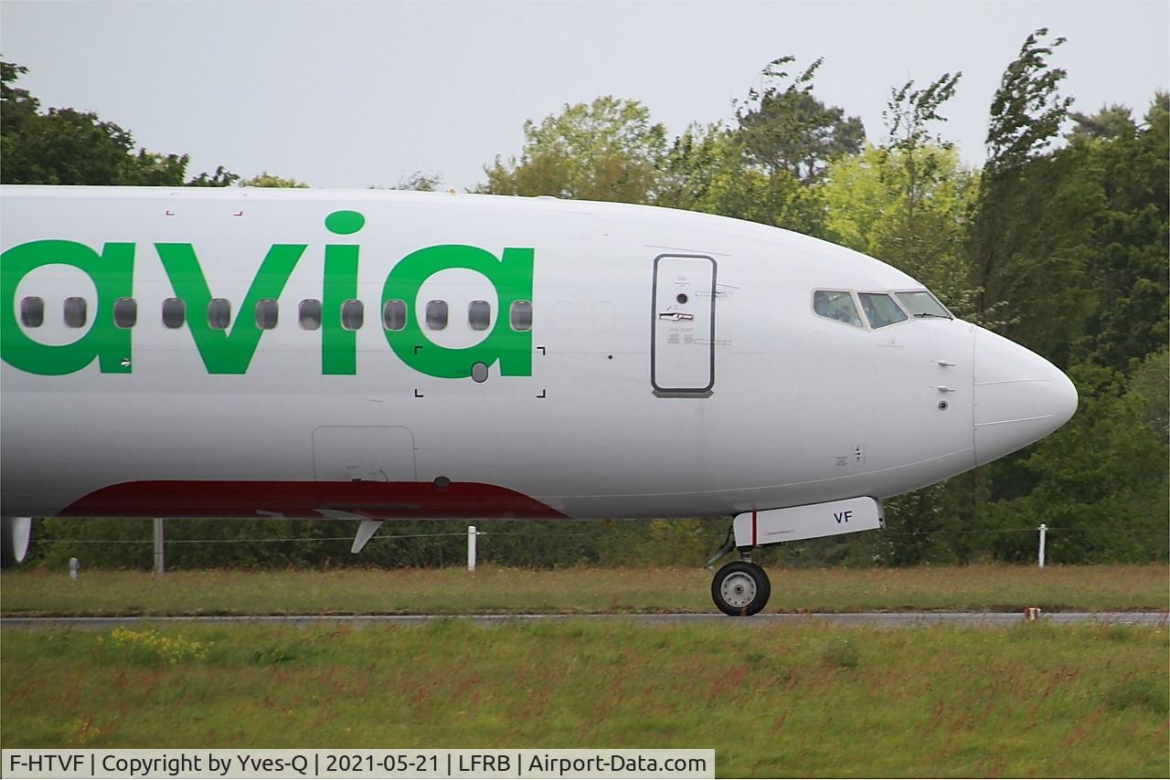 F-HTVF, 2017 Boeing 737-8K2 C/N 62160, Boeing 737-8K2, Taxiing rwy 25L, Brest-Bretagne Airport (LFRB-BES)