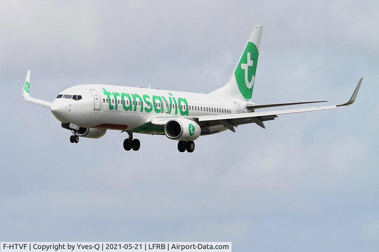 F-HTVF, 2017 Boeing 737-8K2 C/N 62160, Boeing 737-8K2, Short approach rwy 25L, Brest-Bretagne Airport (LFRB-BES)