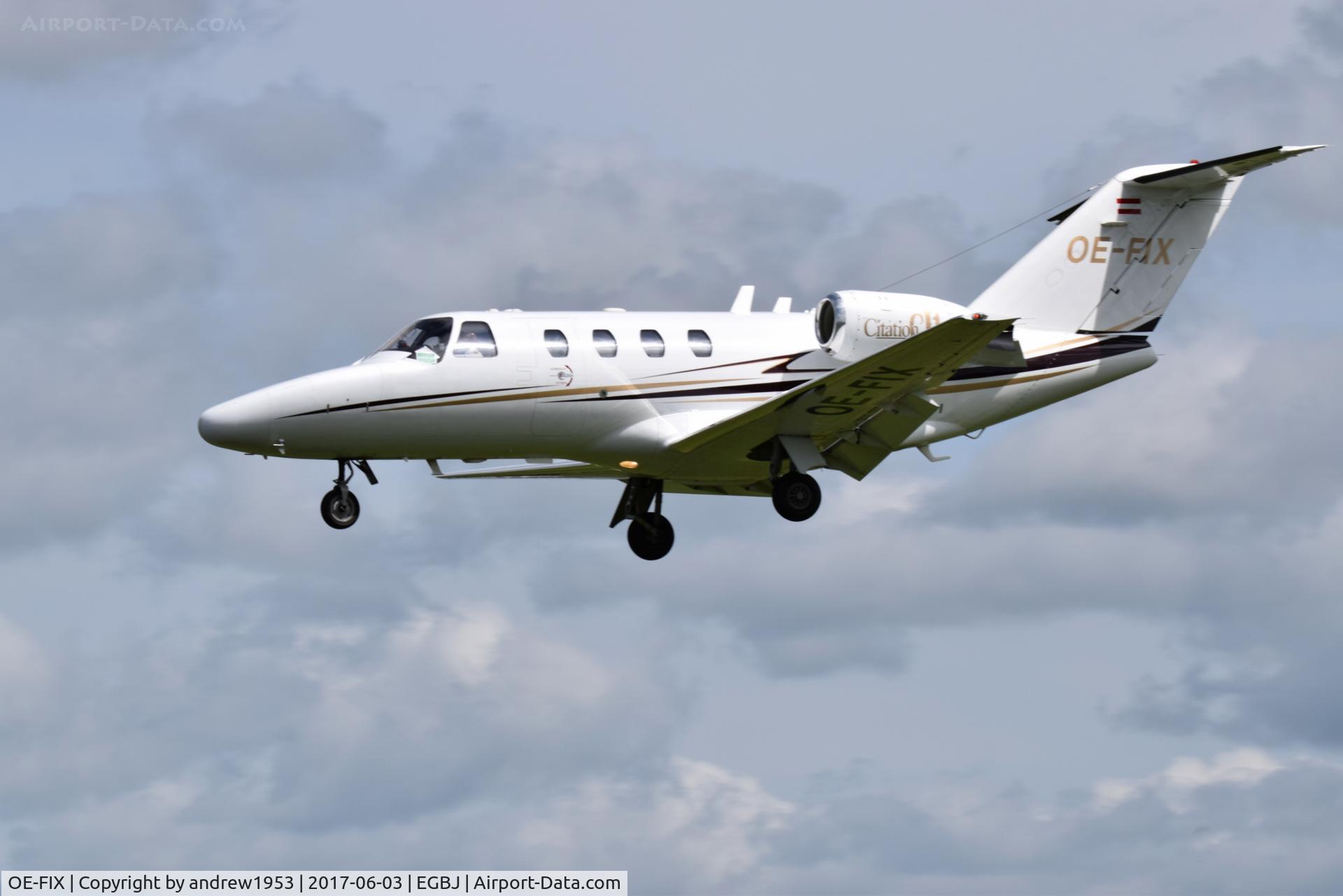 OE-FIX, 2002 Cessna 525 CitationJet CJ1 C/N 525-0480, OE-FIX at Gloucestershire Airport.