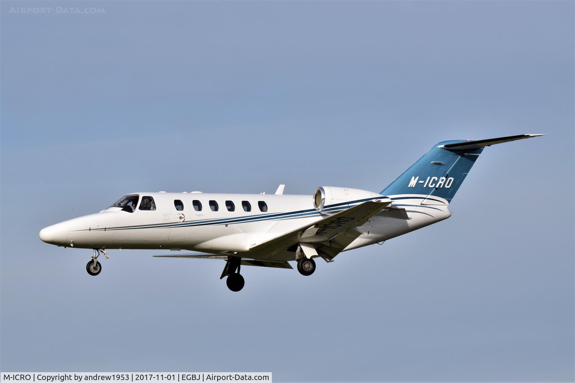 M-ICRO, 2017 Cessna 525C CitationJet CJ4 C/N 525C-0257, M-ICRO at Gloucestershire Airport.