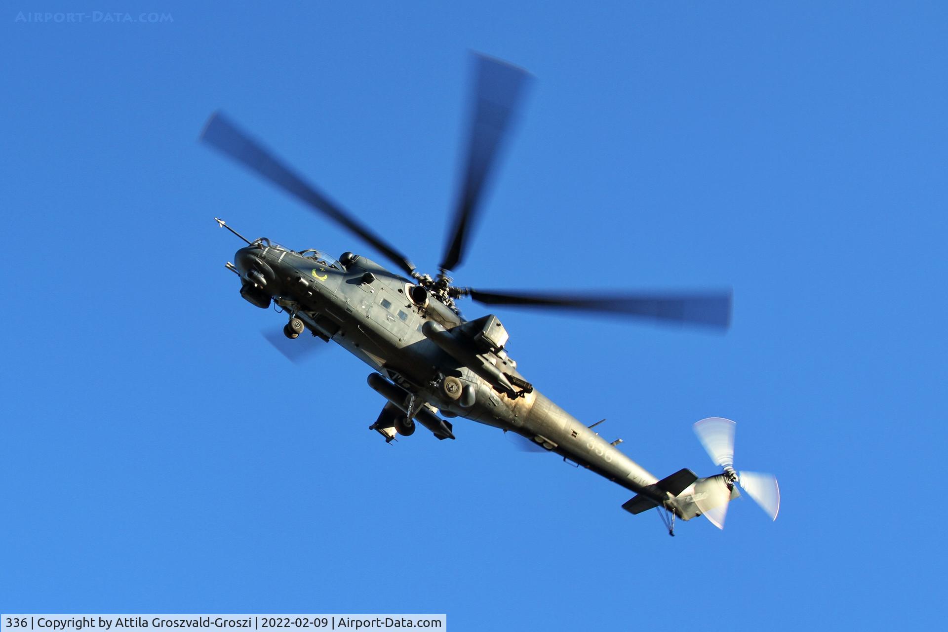 336, 1989 Mil Mi-24P Hind F C/N 340336, Veszprém, Jutas-újmajor, Training base of the Hungarian Air Force.