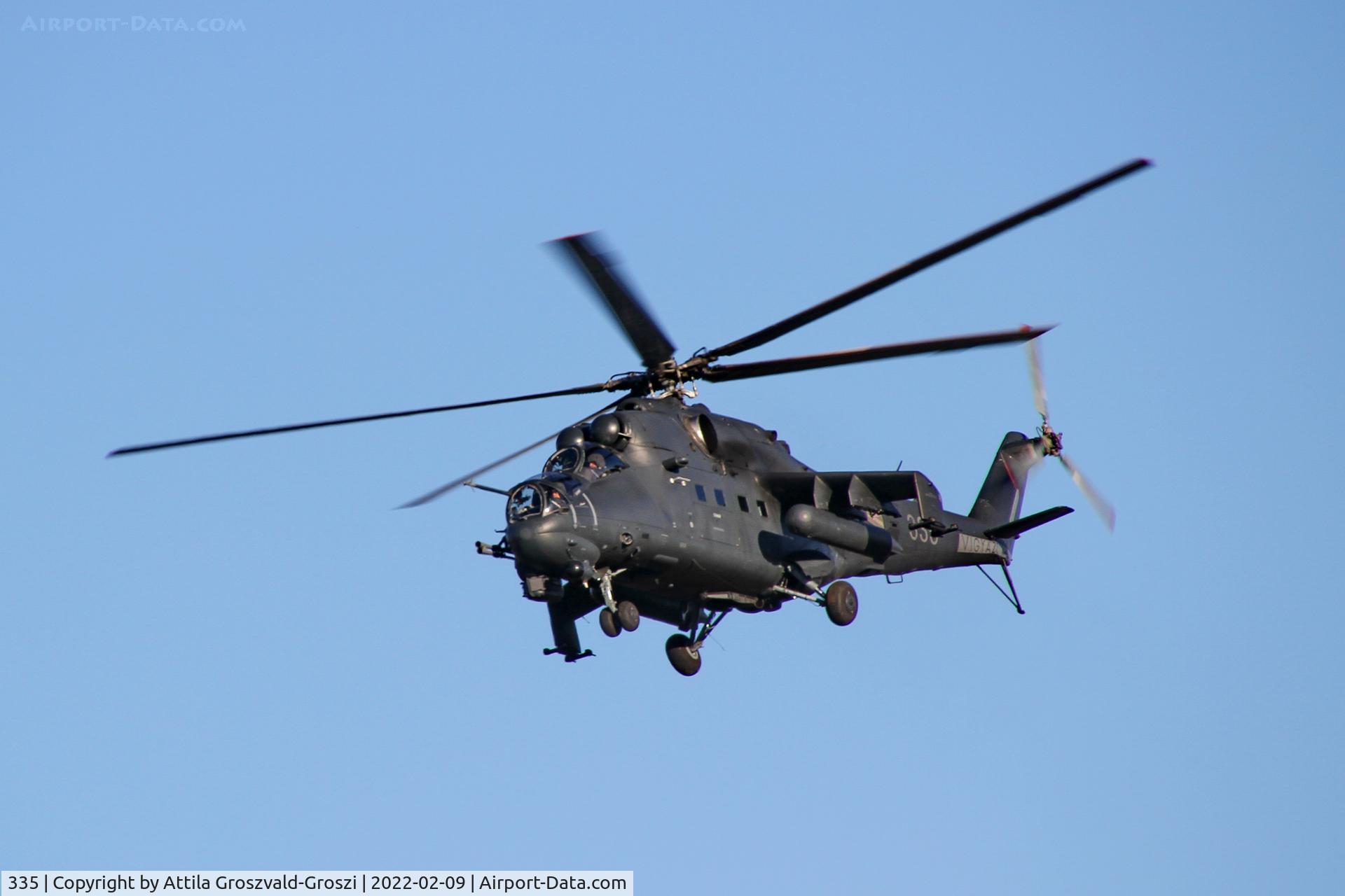 335, 1989 Mil Mi-24P Hind F C/N 340335, Veszprém, Jutas-újmajor, Training base of the Hungarian Air Force.