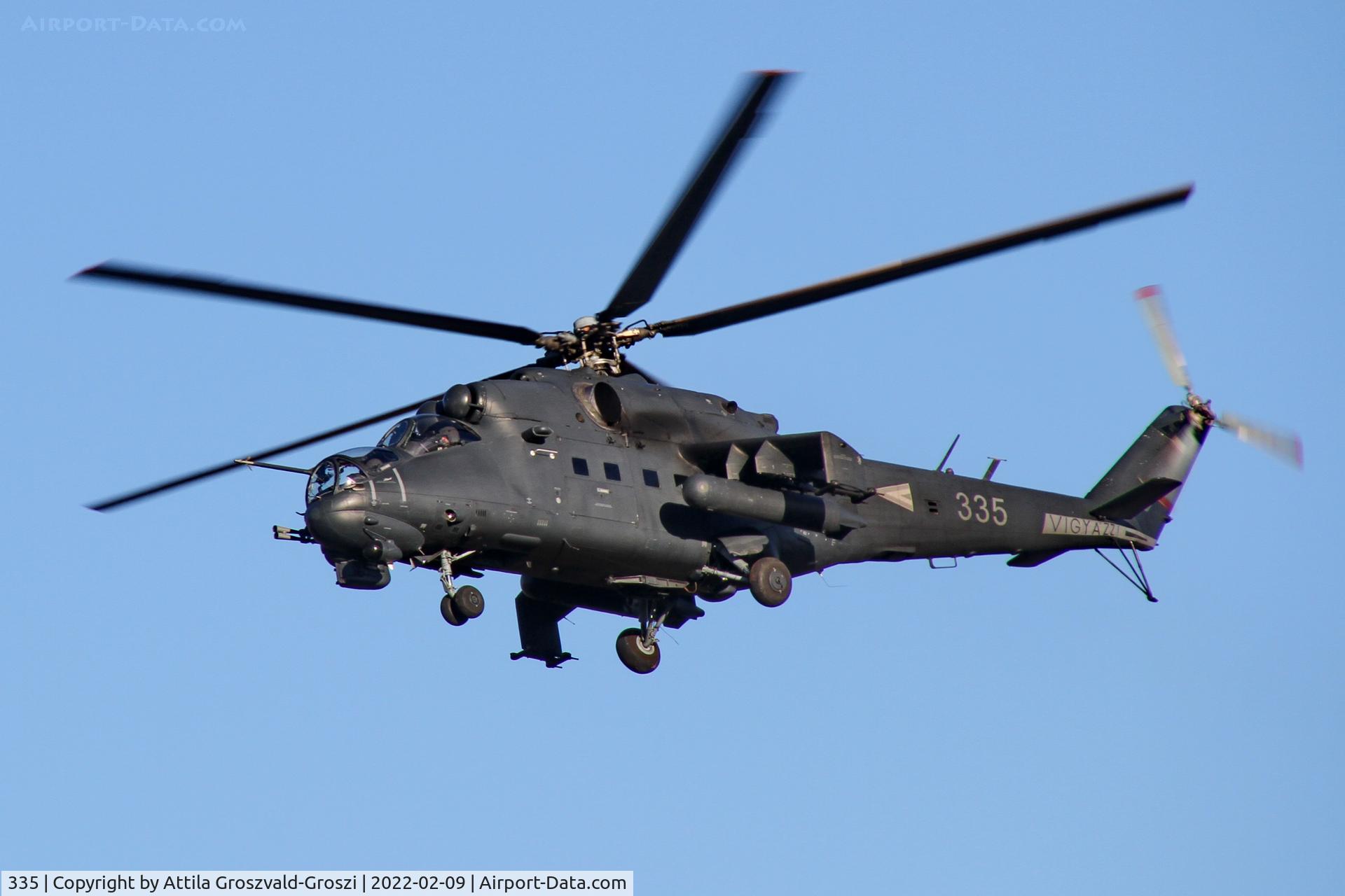 335, 1989 Mil Mi-24P Hind F C/N 340335, Veszprém, Jutas-újmajor, Training base of the Hungarian Air Force.
