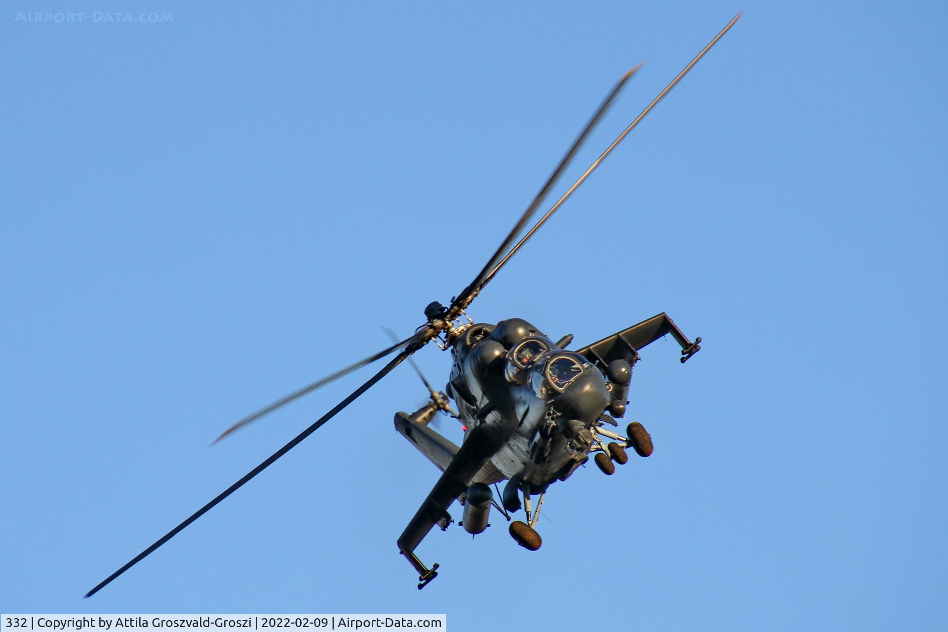 332, 1989 Mil Mi-24P C/N 340332, Veszprém, Jutas-újmajor, Training base of the Hungarian Air Force.