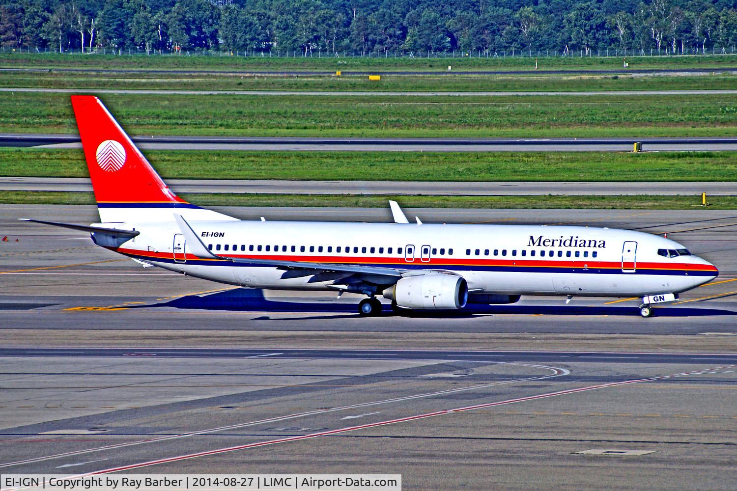 EI-IGN, 2007 Boeing 737-84P C/N 35074, EI-IGN   Boeing 737-84P [35074] (Meridiana) Milan-Malpensa~I 27/08/2014