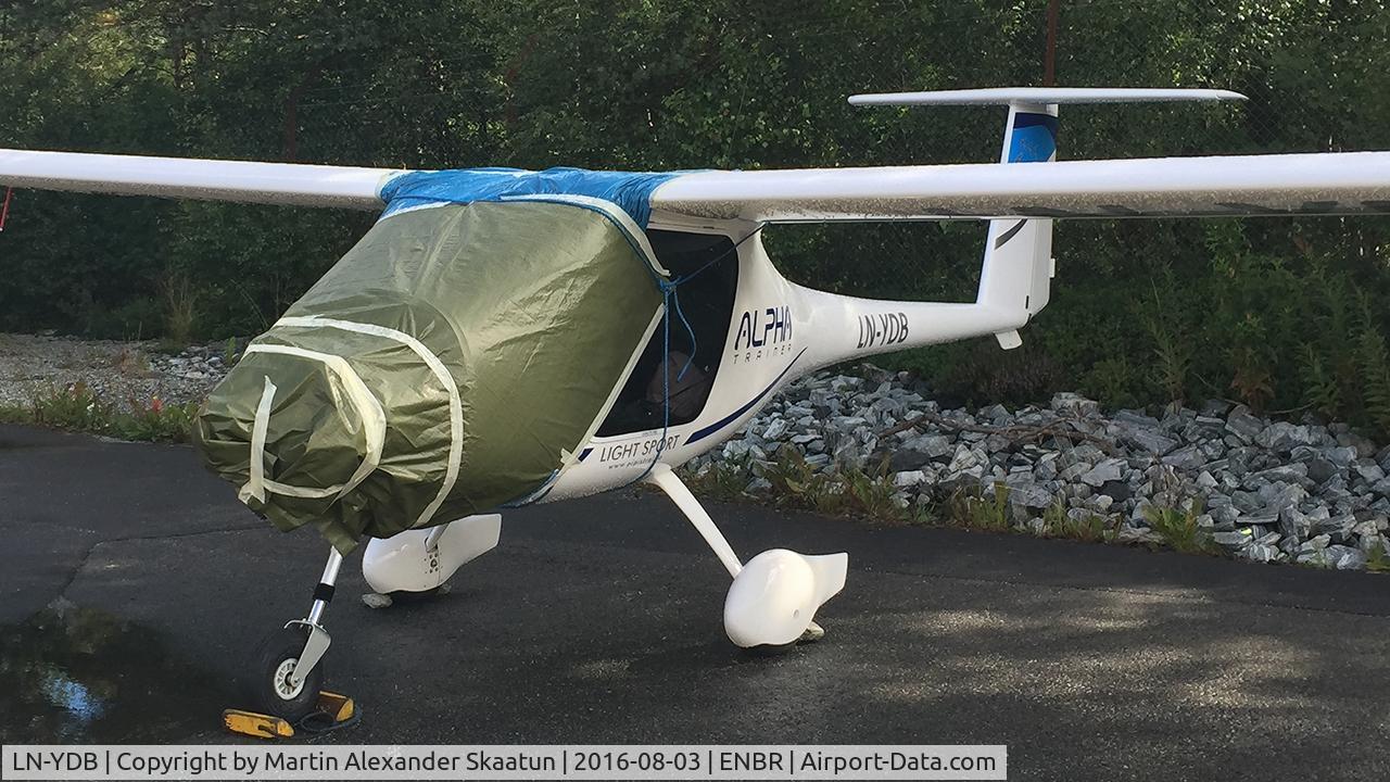 LN-YDB, 2014 Pipistrel Alpha Trainer C/N 655 AT 912, Stored after a landing incident at BGO.