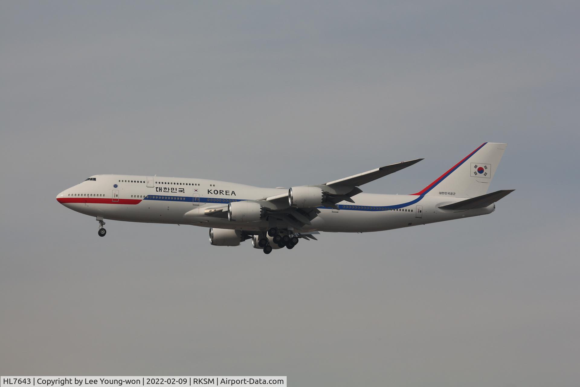 HL7643, 2017 Boeing 747-8 C/N 60410, The VIP transportation operated by Republic of Korea Air Force.