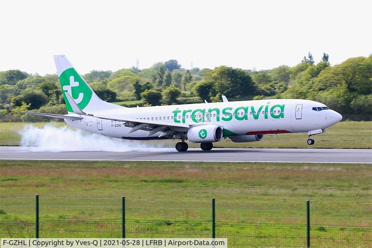 F-GZHL, 2014 Boeing 737-8K2 C/N 37791, Boeing 737-8K2, Landing rw 07R, Brest-Bretagne Airport (LFRB-BES)