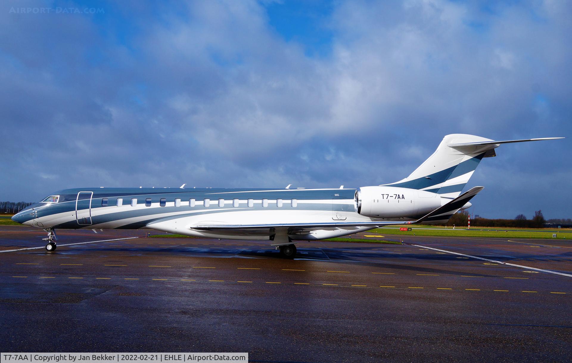 T7-7AA, 2021 Bombardier BD-700 Global 7500 (GL7T) C/N 70092, Lelystad Airport