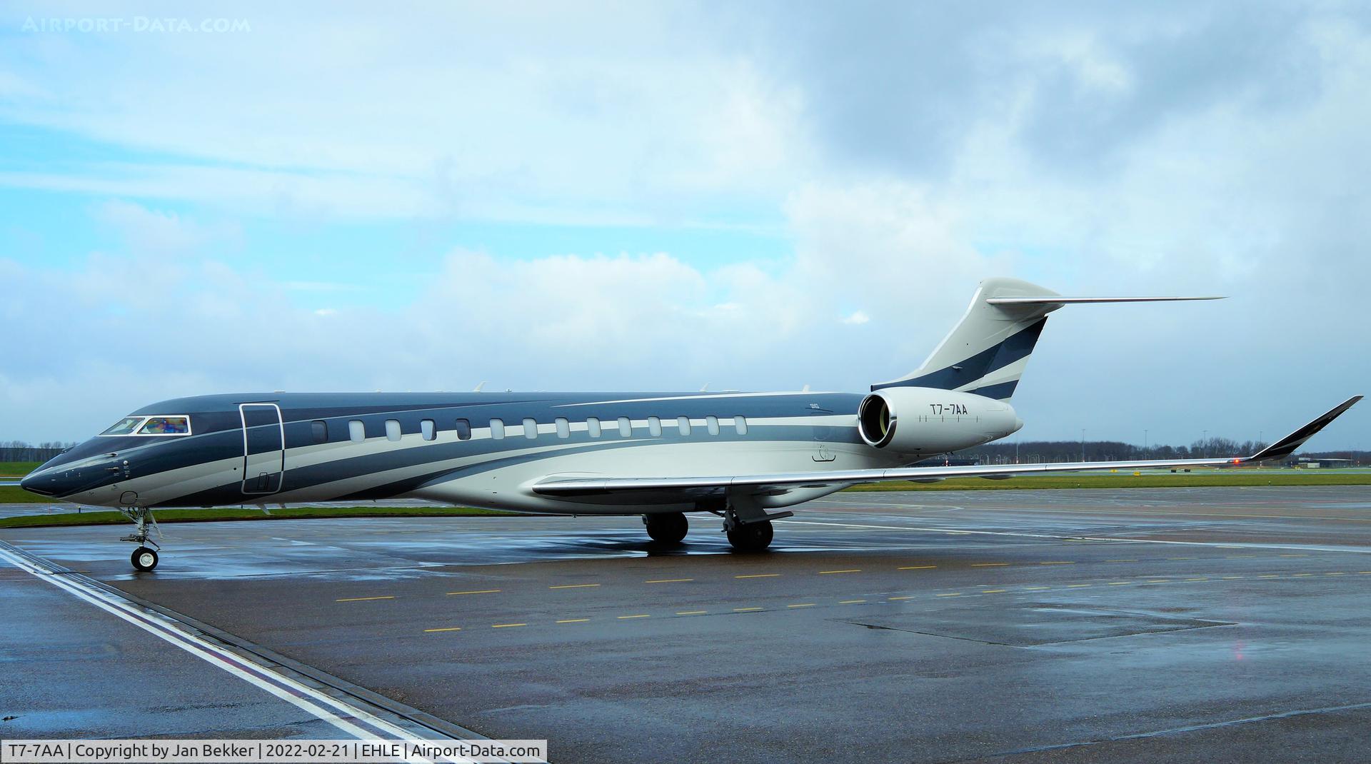 T7-7AA, 2021 Bombardier BD-700 Global 7500 (GL7T) C/N 70092, Lelystad Airport. Former C-GUUE