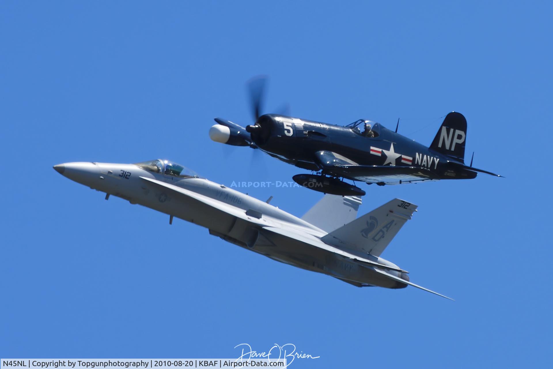 N45NL, 1951 Vought F4U-5NL Corsair C/N 124692, Legacy Demo F-18C and Corsair
